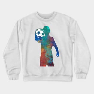 Soccer player boy with ball Crewneck Sweatshirt